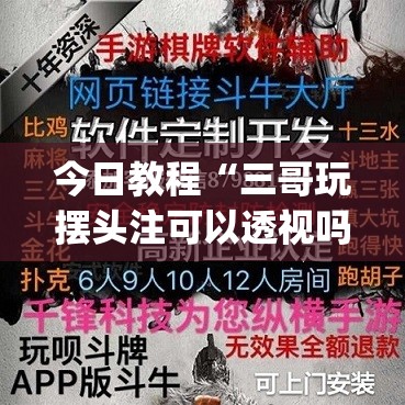 今日教程“三哥玩摆头注可以透视吗”(免费)开挂辅助教学(最新辅助开挂教程)