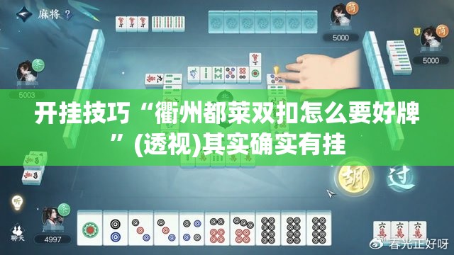 开挂技巧“衢州都莱双扣怎么要好牌”(透视)其实确实有挂