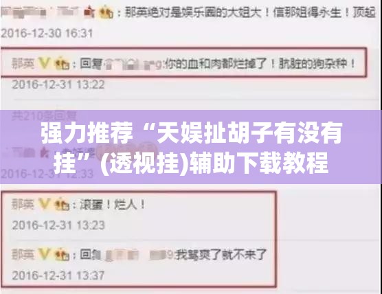 强力推荐“天娱扯胡子有没有挂”(透视挂)辅助下载教程