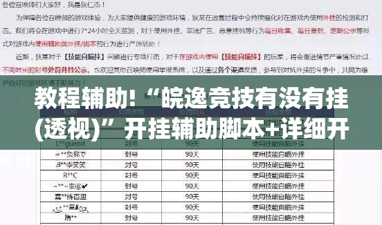 教程辅助!“皖逸竞技有没有挂(透视)”开挂辅助脚本+详细开挂安装教程
