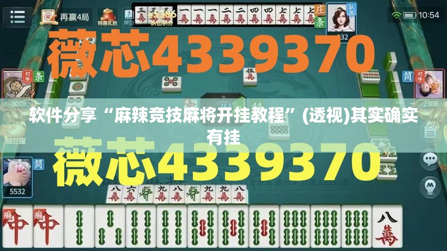 软件分享“麻辣竞技麻将开挂教程”(透视)其实确实有挂