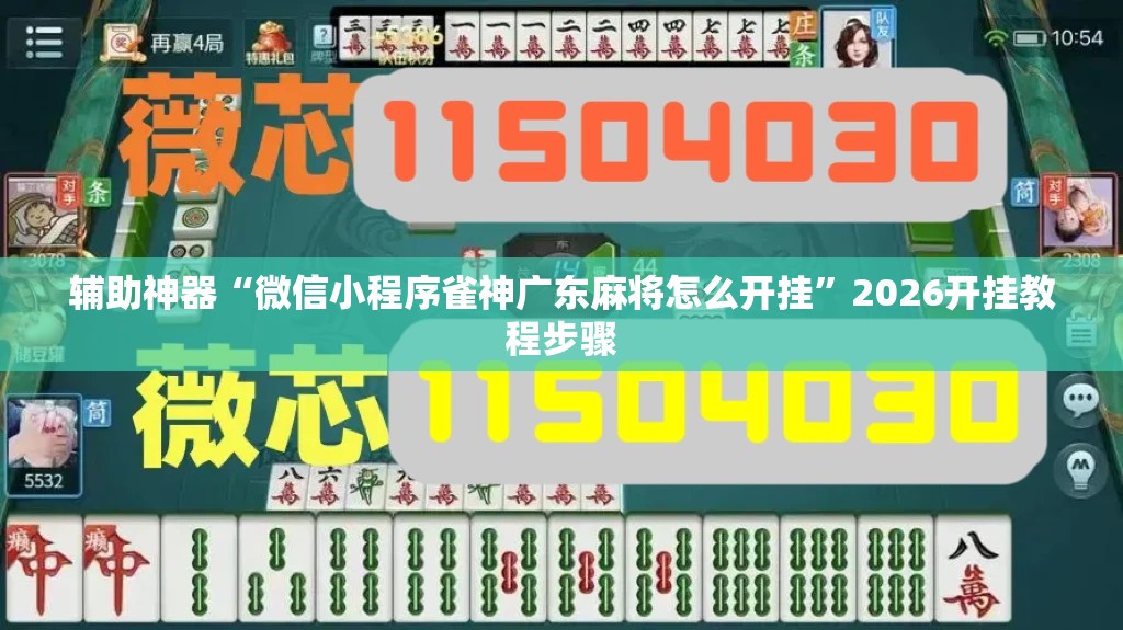 辅助神器“微信小程序雀神广东麻将怎么开挂”2026开挂教程步骤