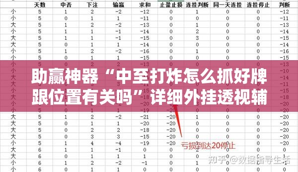 助赢神器“中至打炸怎么抓好牌跟位置有关吗	”详细外挂透视辅助软件教程
