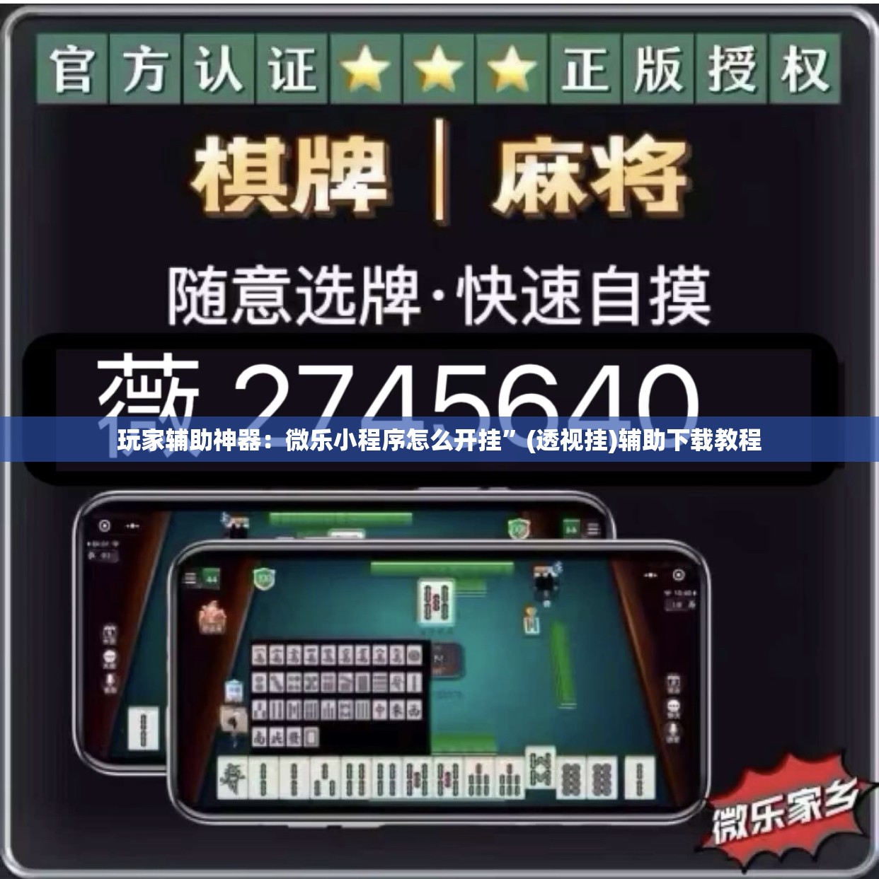 玩家辅助神器：微乐小程序怎么开挂”(透视挂)辅助下载教程