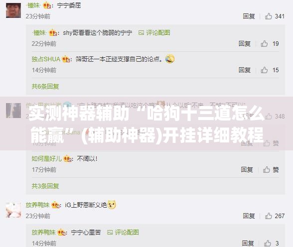 实测神器辅助“哈狗十三道怎么能赢	”(辅助神器)开挂详细教程