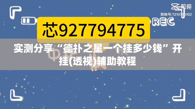 实测分享“德扑之星一个挂多少钱”开挂(透视)辅助教程