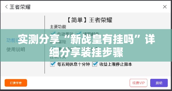 实测分享“新战皇有挂吗	”详细分享装挂步骤