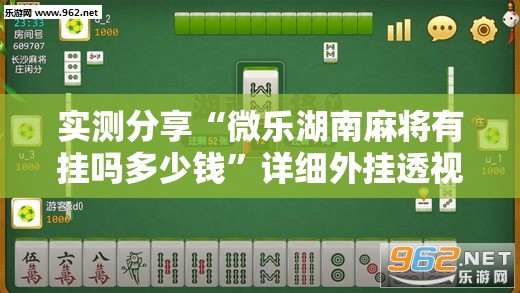 实测分享“微乐湖南麻将有挂吗多少钱”详细外挂透视辅助软件教程