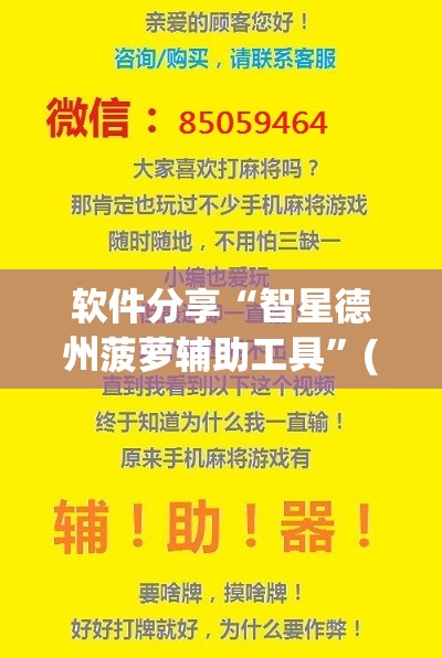 软件分享“智星德州菠萝辅助工具	”(透视挂)辅助下载教程