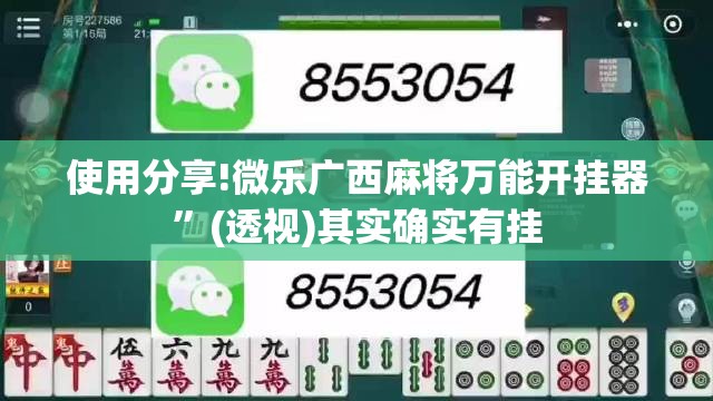 使用分享!微乐广西麻将万能开挂器”(透视)其实确实有挂