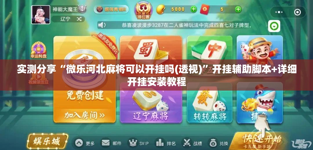 实测分享“微乐河北麻将可以开挂吗(透视)”开挂辅助脚本+详细开挂安装教程