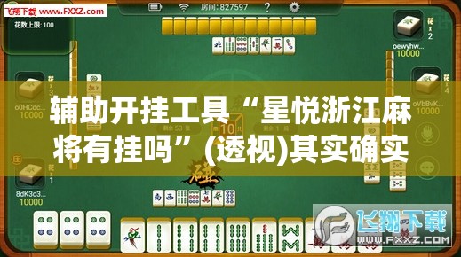 辅助开挂工具“星悦浙江麻将有挂吗”(透视)其实确实有挂